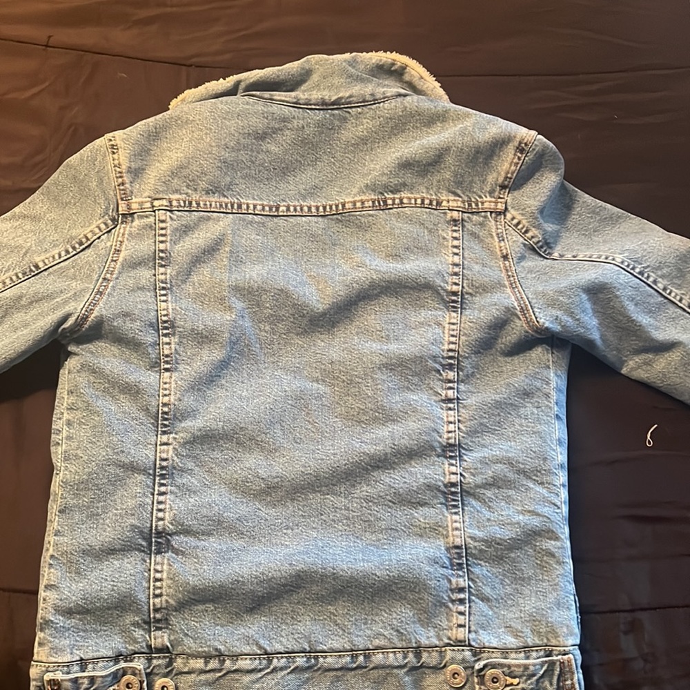 Faux Shearling Collared Jeans Jacket - image 3